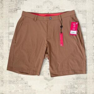 Redvanly Men's Hanover Golf Shorts L Espresso Brown Performance 9" Inseam NWT
